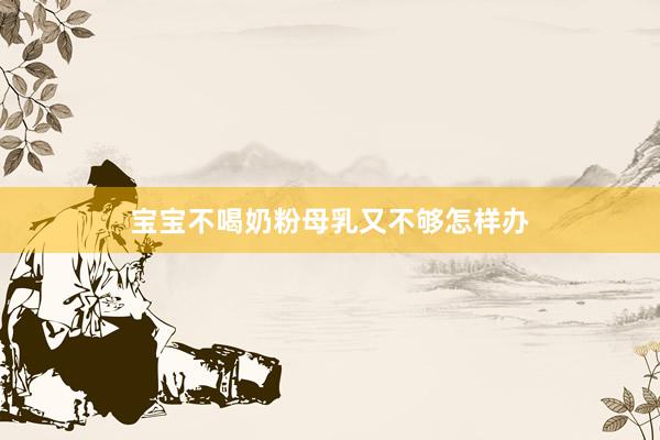 宝宝不喝奶粉母乳又不够怎样办